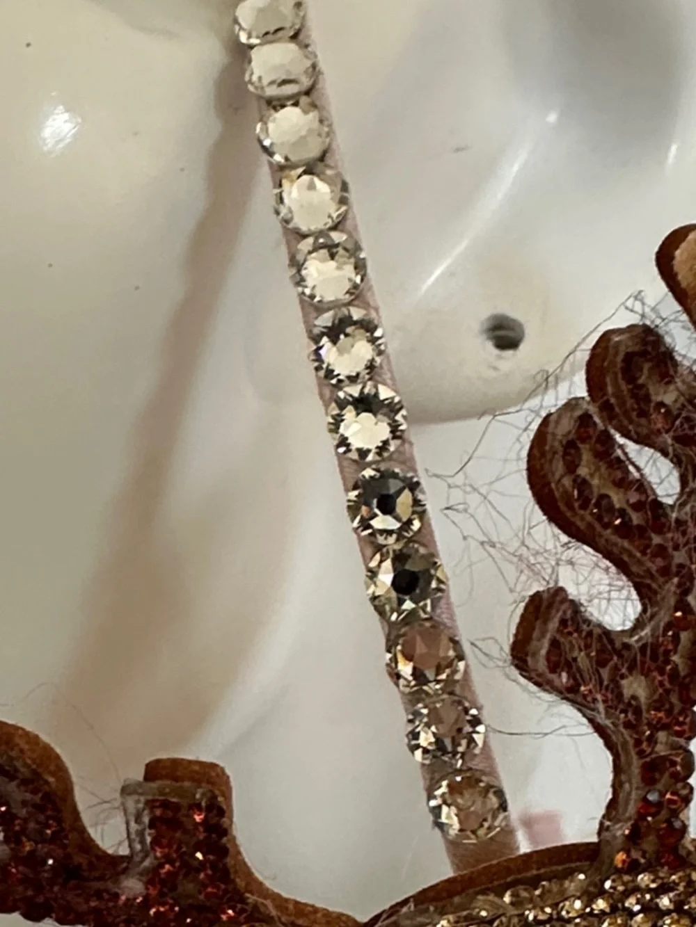 Neiman Marcus Brown and Red Reindeer Rhinestone Kids Headband